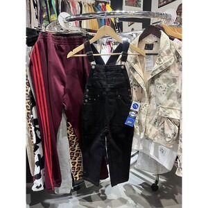 Vintage 90s Jordache Black Denim Jean Overalls Size M 5/6 NWT